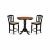 East West Furniture Jach3-blk-c 3 Pc Counter Height Table And Chair Set - High Table And 2 Counter Height Dining Chair.