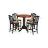 East West Furniture Jach5-blk-c 5 Pc Dining Counter Height Set - Kitchen Dinette Table And 4 High Dining Chairs.