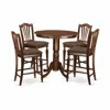 East West Furniture Jach5-mah-c 5 Pc Counter Height Dining Room Set - High Table And 4 Kitchen Chairs. In Brown
