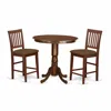 East West Furniture Javn3-mah-c 3 Pc Dining Counter Height Set - Dining Table And 2 Counter Height Chairs.