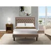 East West Furniture Kd16f-1ga08 2 Pc Full Bed Set - Platform Bed Dark Khaki Headboard With 1 Wood Night Stand - Black Fi