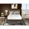 East West Furniture Kd18f-1ga08 2 Piece Bedroom Set - Full Bed Brown Headboard With 1 Mid Century Nightstand - Black Fin