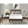 East West Furniture Kd18f-1hi07 2 Piece Full Bedroom Set - Bed Frame Brown Headboard With 1 Wood Nightstand - Black Fini
