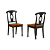 East West Furniture Kec-blk-w Kenley Kitchen Dining Chairs - Napoleon Back Solid Wood Seat Chairs, Set Of 2, Black & Che