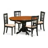 East West Furniture Wean5-bch-c 5 Pc Kitchen Table Set With A Dining Table And 4 Linen Kitchen Chairs In Black