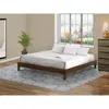 East West Furniture King Size Platform Bed Frame With 4 Hardwood Legs And 2 Extra Center Legs - Walnut Finish
