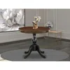 East West Furniture Kitchen Table - Walnut Table Top And Black Pedestal Leg Finish