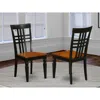East West Furniture Logan Dining Chair With Wood Seat - Black & Cherry Finish., Set Of 2 In Multi