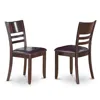 East West Furniture Lynfield Dining Chair With Faux Leather Upholstered Seat In Cappuccino Finish, Set Of 2