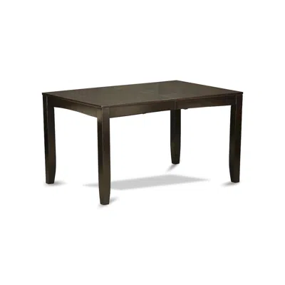 East West Furniture Lynfield Rectangular Dining Table 36"x66" With Butterfly Leaf In Cappuccino Finish In Black