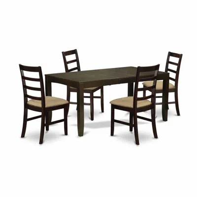 East West Furniture Lypf5-cap-c 5 Pc Dining Room Set For 4-table With Leaf And 4 Chairs For Dining Room