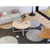 East West Furniture Madison Round Coffee Table For Living Room, Mid Century Modern Coffee Table In Powder Coating White