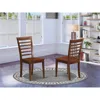 East West Furniture Milan Chair With Wood Seat - Mahogany Finish, Set Of 2