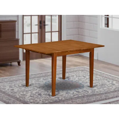 East West Furniture Milan Rectangular Dinette Kitchen Table 36"x54" With 12" Butterfly Leaf In Brown Finish
