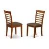 East West Furniture Mlc-sbr-c Milan Dining Chair With Cushion Seat - Saddle Brown Finish