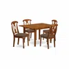 East West Furniture Mlna5-sbr-c 5 Pc Kitchen Nook Dining Set- Tables And 4 Brown Dining Chairs