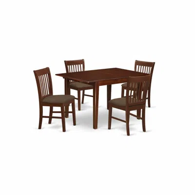East West Furniture Mlno5-mah-c 5 Pc Kitchen Nook Dining Set-small Dining Tables And 4 Dining Chairs