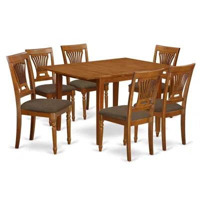 East West Furniture Mlpl7-sbr-c 7 Pc Kitchen Dinette Set-kitchen Tables And 6 Kitchen Chairs