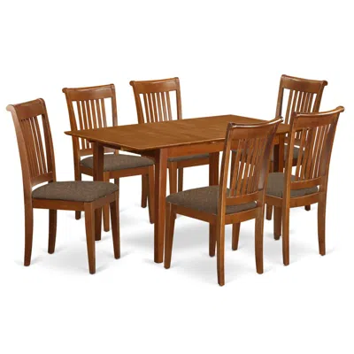 East West Furniture Mlpo7-sbr-c 7 Pc Dinette Set For Small Spaces-kitchen Table And 6 Dining Chairs
