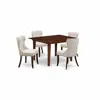 East West Furniture East-west Furniture Nfsi5-mah-35 - A Dining Table Set Of 4 Fantastic Parson Dining Chairs With Linen