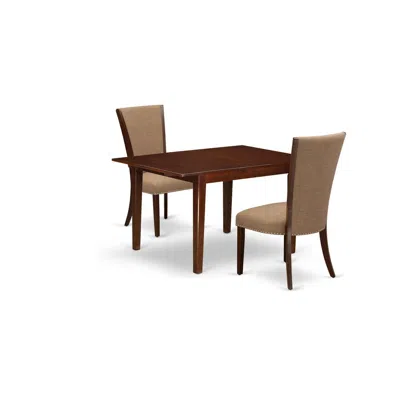 East West Furniture East-west Furniture Mlve3-mah-47 - A Kitchen Dining Table Set Of Two Fantastic Kitchen Chairs Using  In Brown