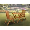 East West Furniture Mncn3c5na 3-pc Patio Outdoor Dining Table Set Consists Of A Folding Camping Table And 2 Outdoor Pati