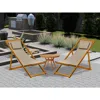 East West Furniture Modern Outdoor Patio Garden Camping Chairs - Beacher Monroe Polyester Fabric Relax Chairs Set Of 2 -