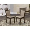 East West Furniture Mzc7t16 Kitchen Chairs Set Of 2 - Dark Khaki Linen Fabric Seat And High Chair Back - Distressed Jaco