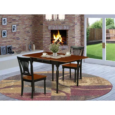 East West Furniture Mzpv3-bch-w Dining Set In Brown