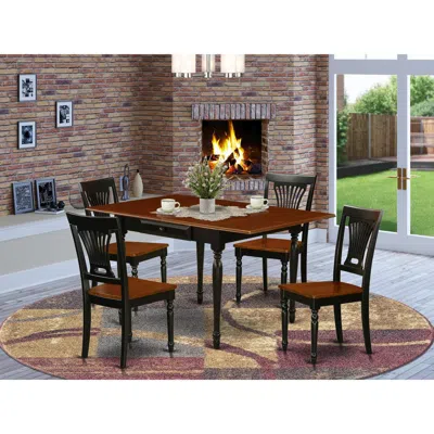 East West Furniture Mzpv5-bch-w Dining Set In Brown