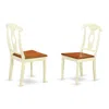 East West Furniture Napoleon Styled Chair With Wood Seat, Set Of 2