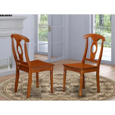 East West Furniture Napoleon Styled Chair With Wood Seat, Set Of 2
