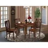 East West Furniture Nddl5-mah-w - 5-piece Kitchen Dining Room Set- 4 Mid Century Chair With Wooden Seat And Slatted Chai