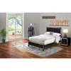 East West Furniture Ne11-q1n000 2-pc Nella Bedroom Set With Button Tufted Queen Bed And Small Nightstand - Black Leather