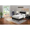 East West Furniture Ne11-q2n000 3-pc Nella Bedroom Set With Button Tufted Queen Bedframe And 2 Modern Nightstands - Blac