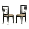 East West Furniture Nic-blk-c Nicoli Kitchen Chair With Linen Fabric Seat