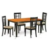 East West Furniture Nico5-blk-c 5 Pc Dining Room Set-table With Leaf And 4 Dining Chairs