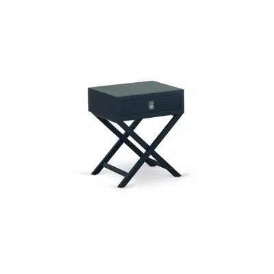 East West Furniture Night Stand Navy Blue, Hane15