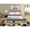 East West Furniture Nl14f-1ga07 2 Piece Bed Set - 1 Bed Brown Taupe Velvet Fabric Headboard And 1 Nightstand - Distresse