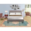 East West Furniture Nl14f-1ha13 2 Piece Full Bed Set - 1 Bed Brown Taupe Velvet Fabric Headboard And 1 Bedroom Nightstan