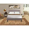 East West Furniture Nl14f-1hi07 2 Pc Bedroom Set - 1 Bed Brown Taupe Velvet Fabric Headboard And 1 Nightstand - Distress