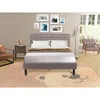 East West Furniture Nl14f-1vl07 2 Pc Bedroom Set - 1 Bed Brown Taupe Velvet Fabric Headboard And 1 Nightstand - Distress