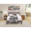 East West Furniture Nl14q-1de07 2 Pc Bed Set - 1 Bed Brown Taupe Velvet Fabric Headboard And 1 Nightstand - Distressed J