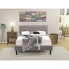 East West Furniture Nl14q-1vl07 2 Pc Bed Set - 1 Bed Brown Taupe Velvet Fabric Headboard And 1 Night Stand - Distressed 