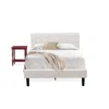 East West Furniture Nl19f-1bf13 2 Piece Full Bed Set - 1 Full Bed White Velvet Fabric Headboard And 1 Bedroom Nightstand