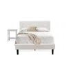East West Furniture Nl19f-1bf14 2 Piece Bedroom Set - 1 Full Bed White Velvet Fabric Headboard And 1 Nightstand Bedroom 