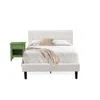 East West Furniture Nl19f-1ga12 2 Pc Full Bed Set - 1 Full Bed White Velvet Fabric Headboard And 1 Bedroom Nightstand - 