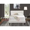 East West Furniture Nl19f-1ha05 2 Piece Bedroom Set - 1 Full Bed White Velvet Fabric Headboard And 1 Wood Night Stand - 