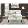 East West Furniture Nl19f-1hi14 2 Piece Bedroom Set - 1 Bed White Velvet Fabric Headboard And 1 Small Night Stand - Urba