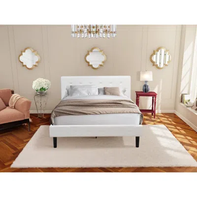 East West Furniture Nl19q-1bf13 2 Pc Queen Size Bedroom Set - 1 Queen Bed White Velvet Fabric Headboard And 1 Night Stan